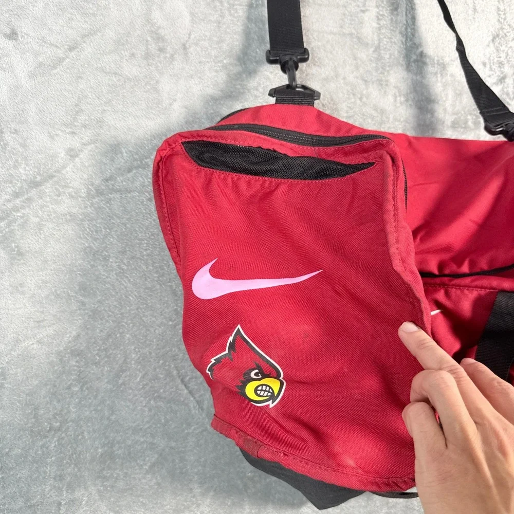Nike Large Duffel Bag Louisville Cardinals Red Black Athletic Travel